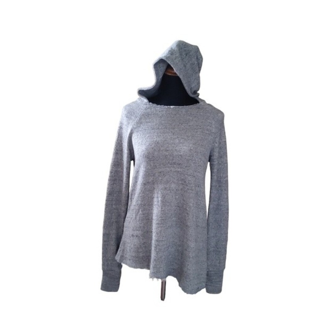 194t Fringe Hoodie Tunic Sweater - Size S NWOT Grey